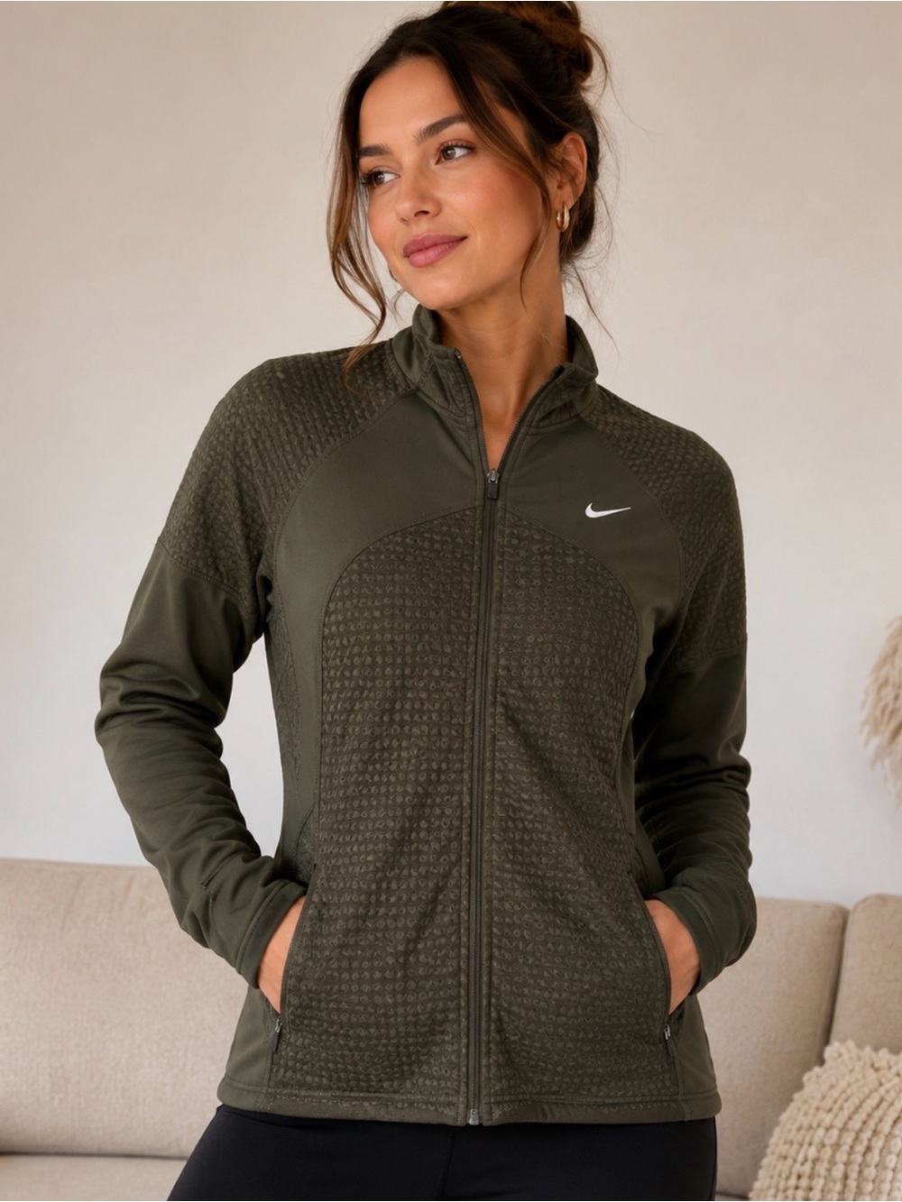 Nike Olive Green Women’s Full-Zip Performance Jacket